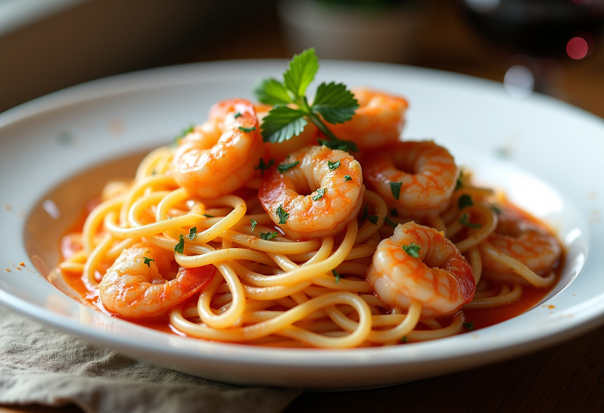 Shrimp Pasta With Creamy Tomato White Wine Sauce Recipe