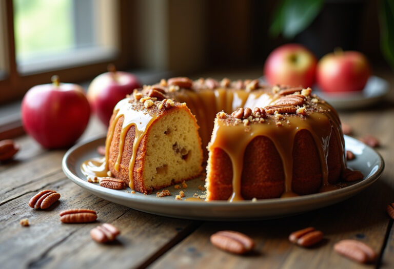 Apple Pecan Cake With Caramel Glaze Recipe