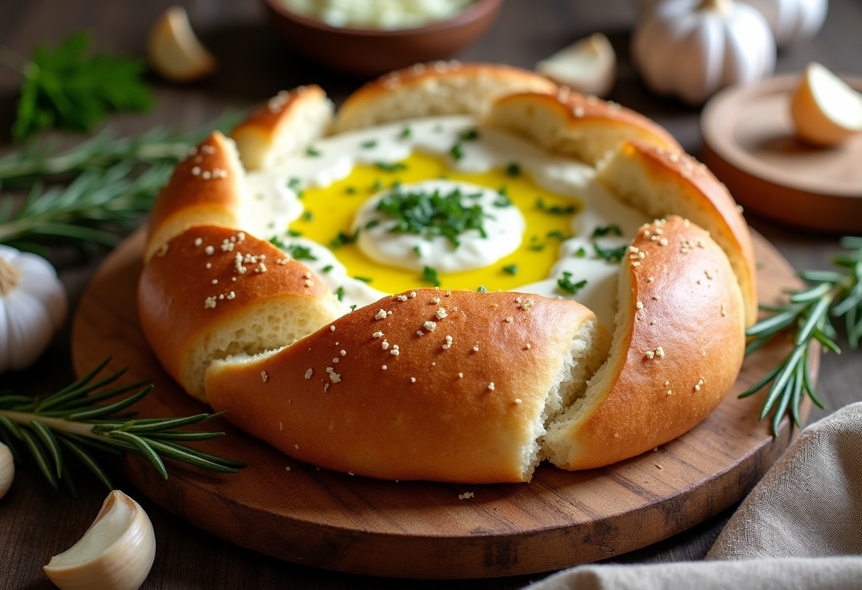 Baked Garlic Bread Dip Recipe