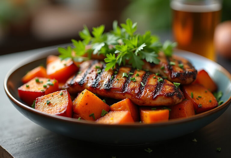 Bbq Chicken & Roasted Sweet Potato Bowls Recipe