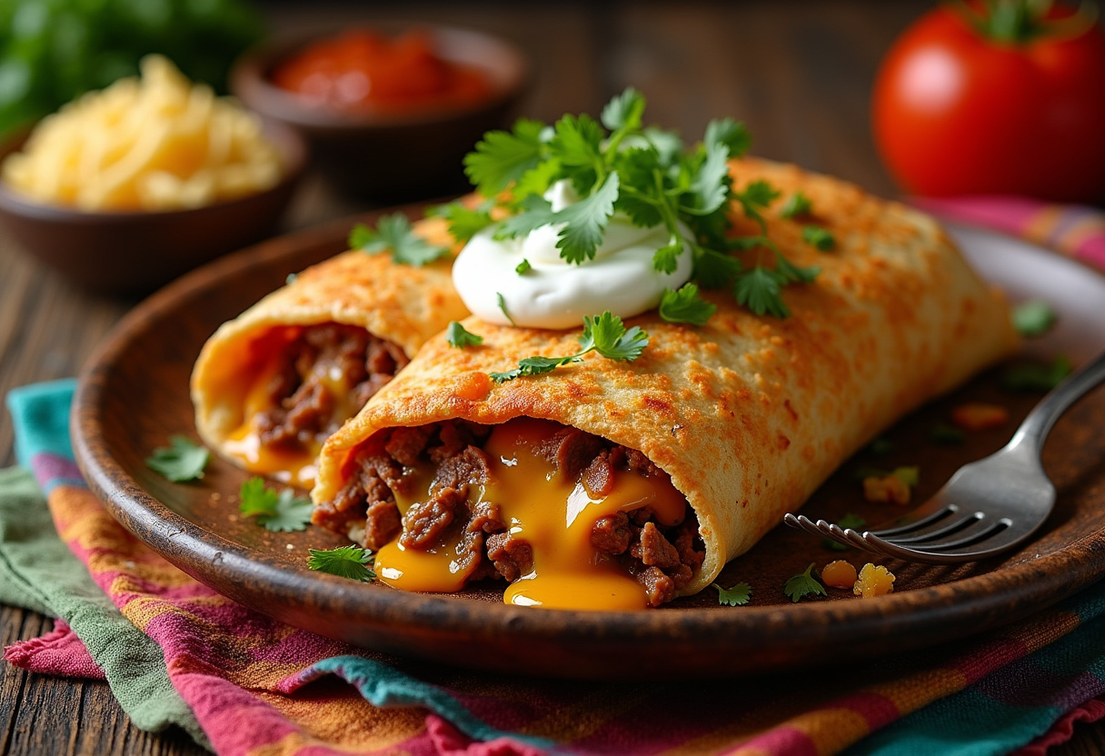 Beef And Cheese Chimichangas Recipe