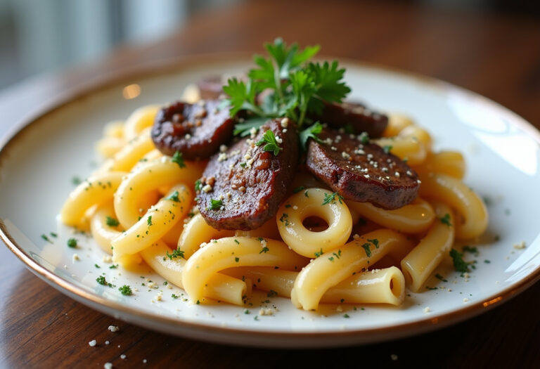 Beef And Rotini In Garlic Parmesan Sauce Recipe