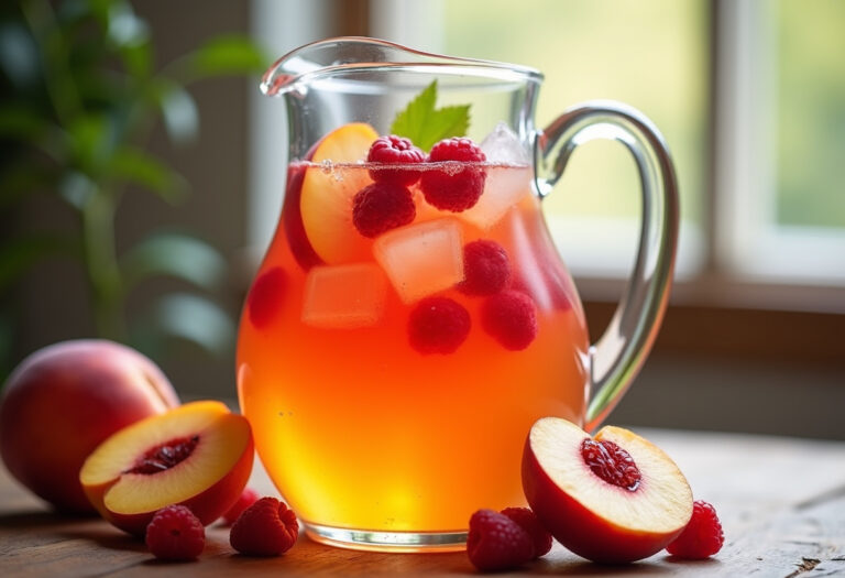 Bellini Peach Raspberry Iced Tea Recipe