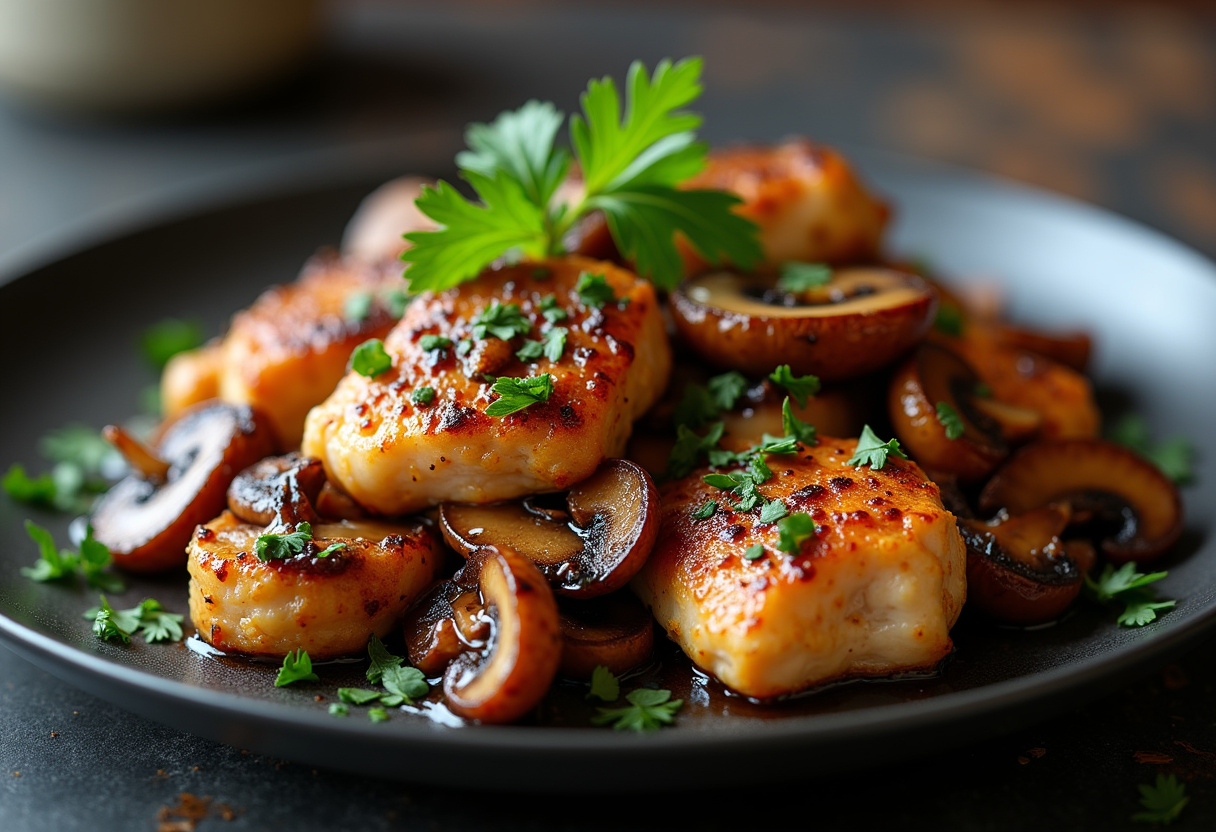 Black Pepper Chicken With Mushrooms Recipe