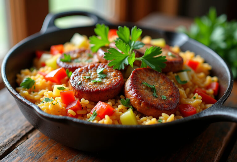 Cajun Sausage And Rice Skillet Recipe