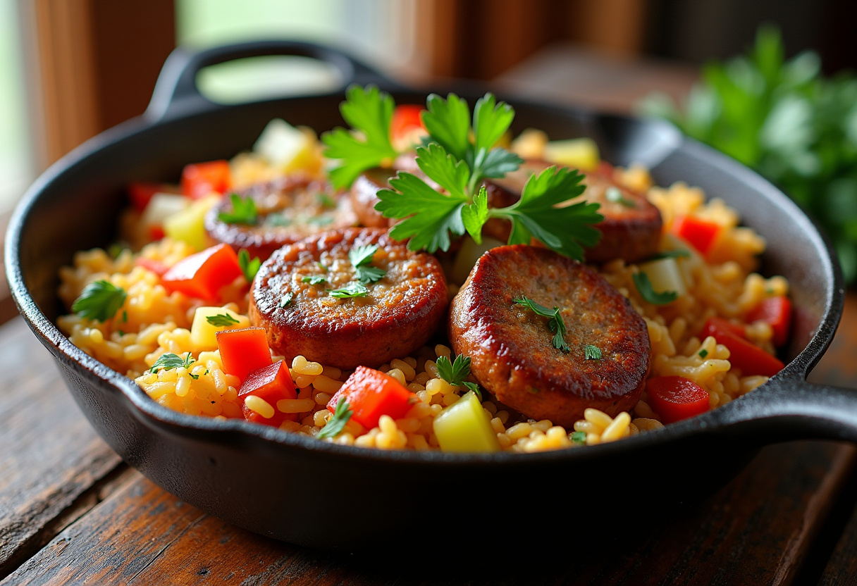 Cajun Sausage And Rice Skillet Recipe
