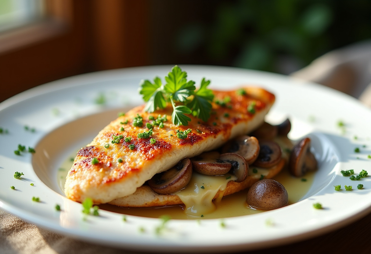 Cheesy Garlic Butter Mushroom Stuffed Chicken Recipe