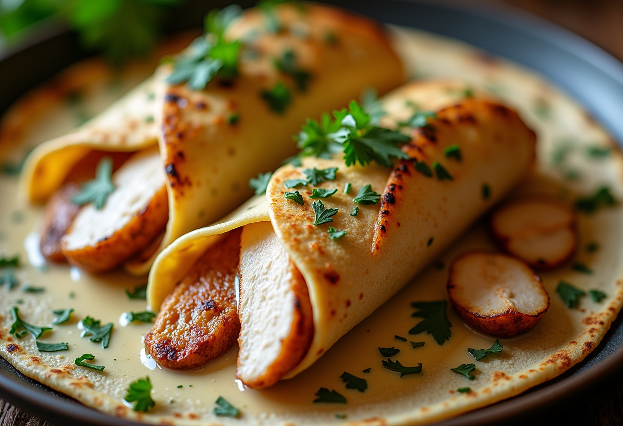 Cheesy Garlic Chicken Wraps Recipe