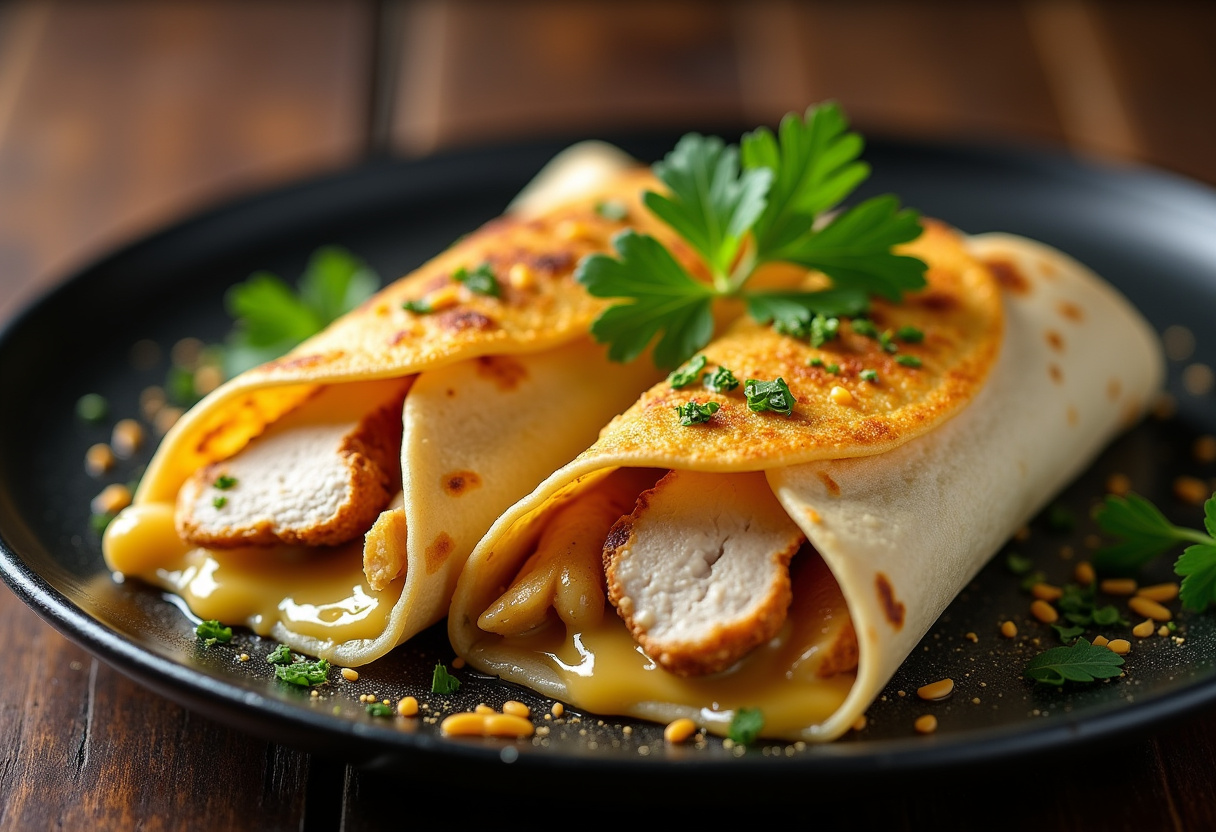 Cheesy Garlic Chicken Wraps Recipe
