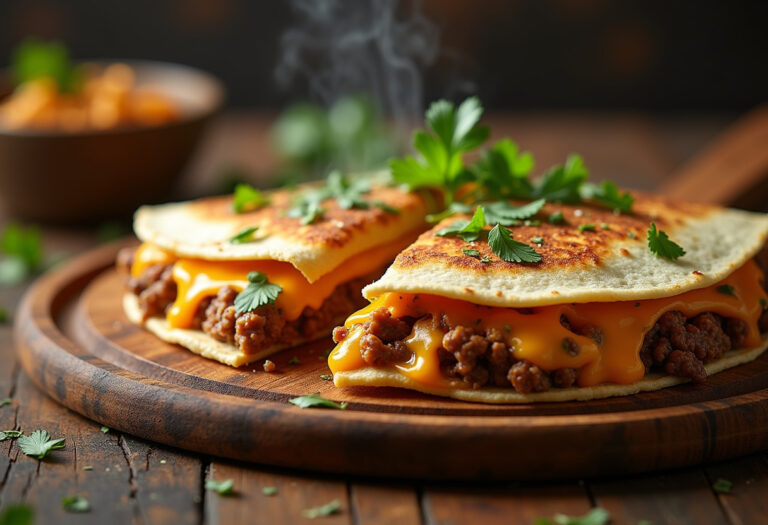 Cheesy Ground Beef Quesadillas Recipe