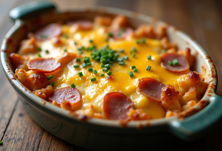 Cheesy Hashbrown Breakfast Casserole With Ham Recipe