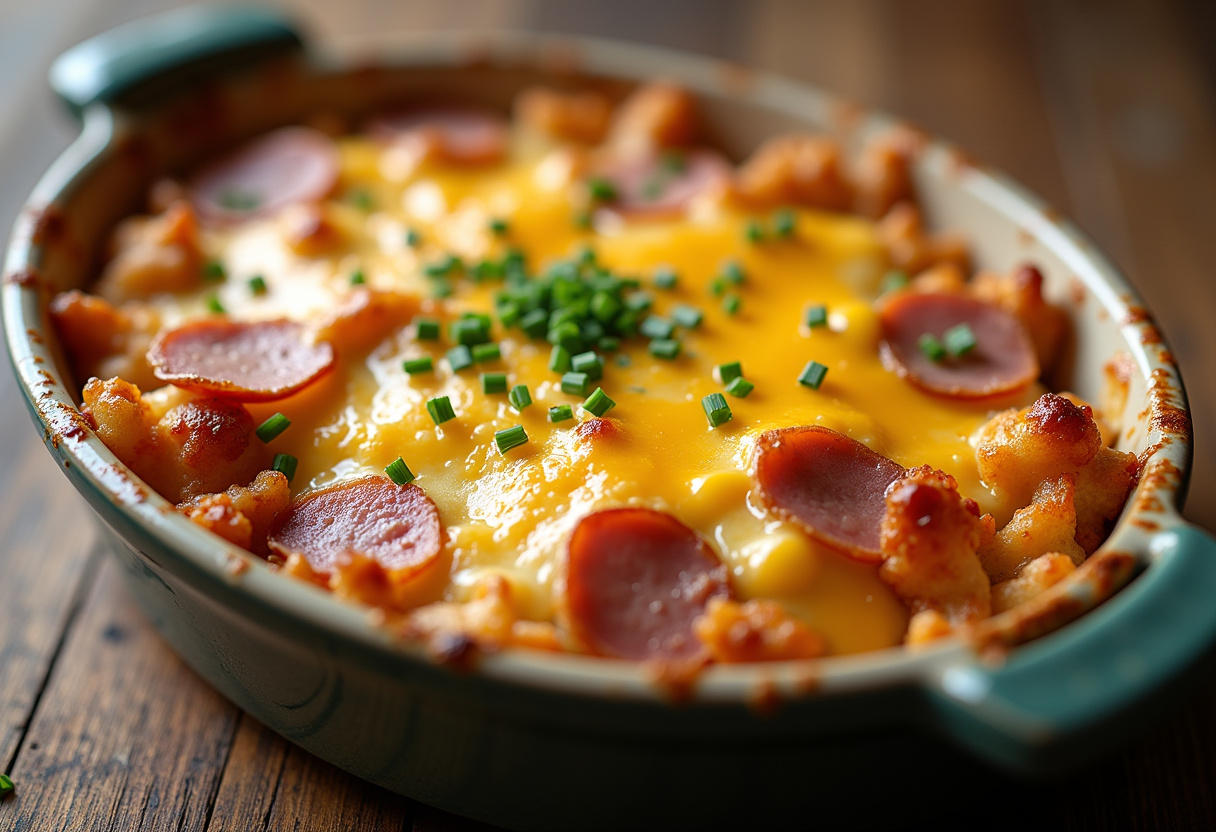 Cheesy Hashbrown Breakfast Casserole With Ham Recipe