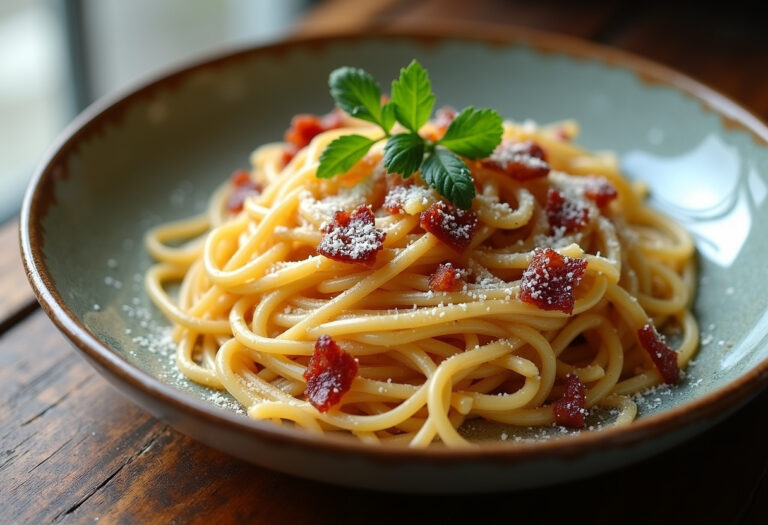 Classic Italian Carbonara With Bacon Recipe