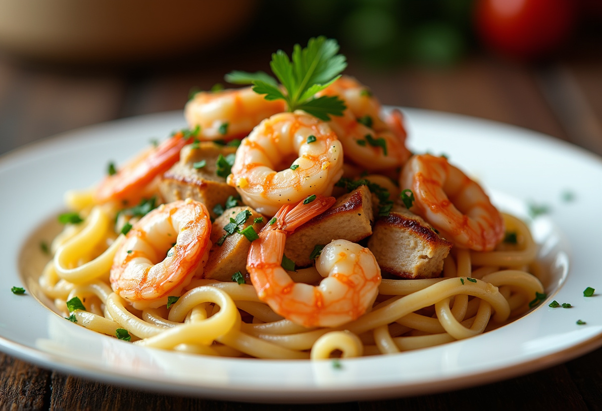 Creamy Cajun Shrimp And Chicken Pasta Recipe