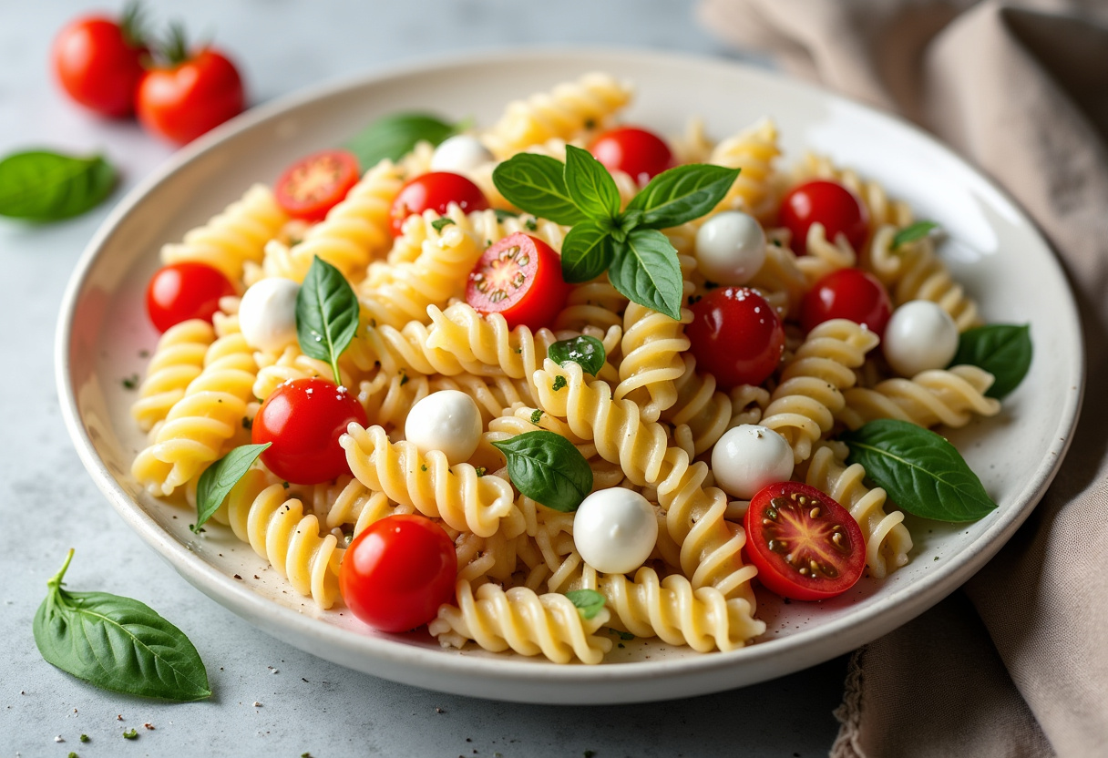 Creamy Caprese Pasta Salad Recipe