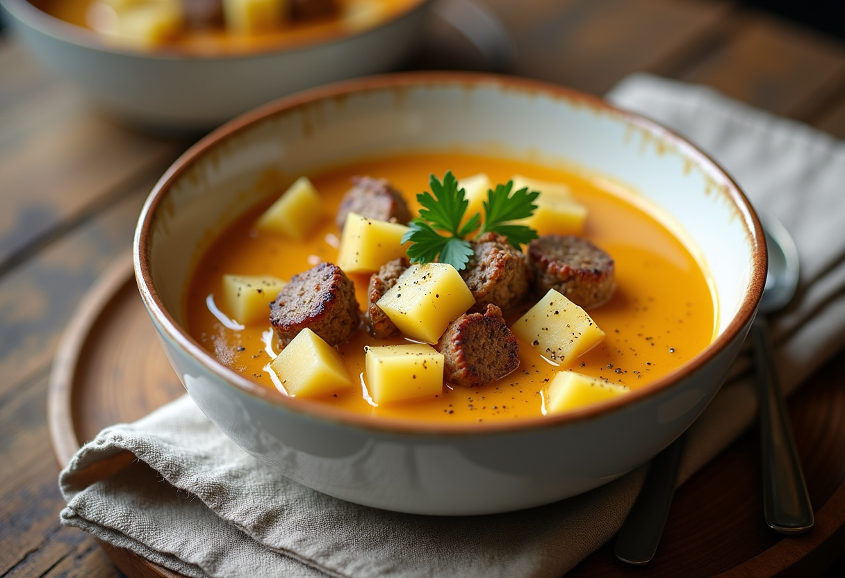 Creamy Potato & Hamburger Soup Recipe