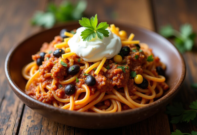 Crockpot Taco Spaghetti Recipe