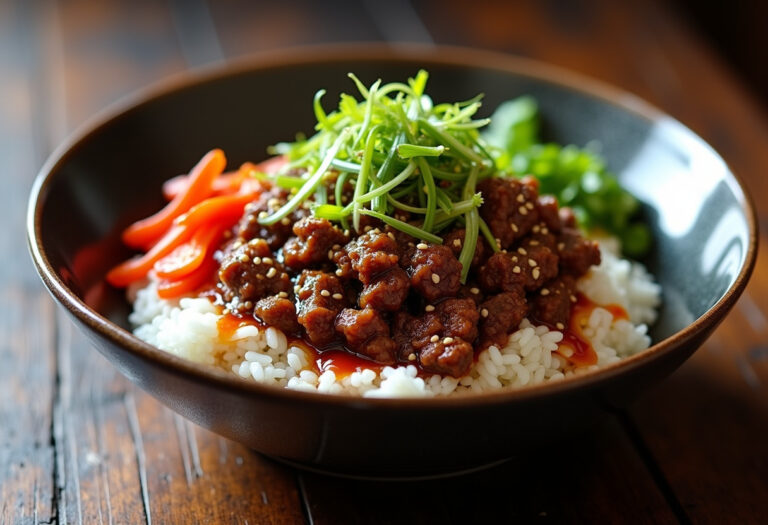 Delicious Korean Ground Beef Bowl Recipe