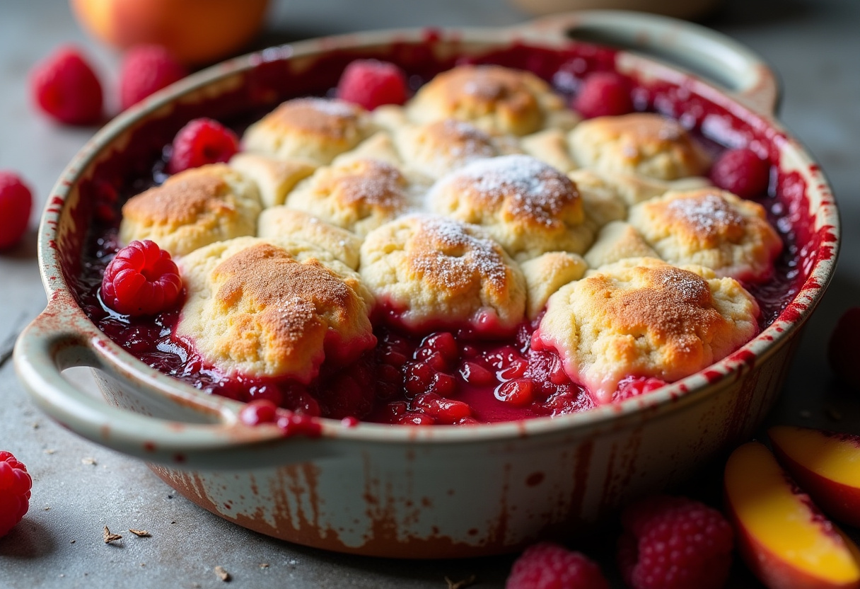 Easy Peach And Raspberry Cobbler Recipe