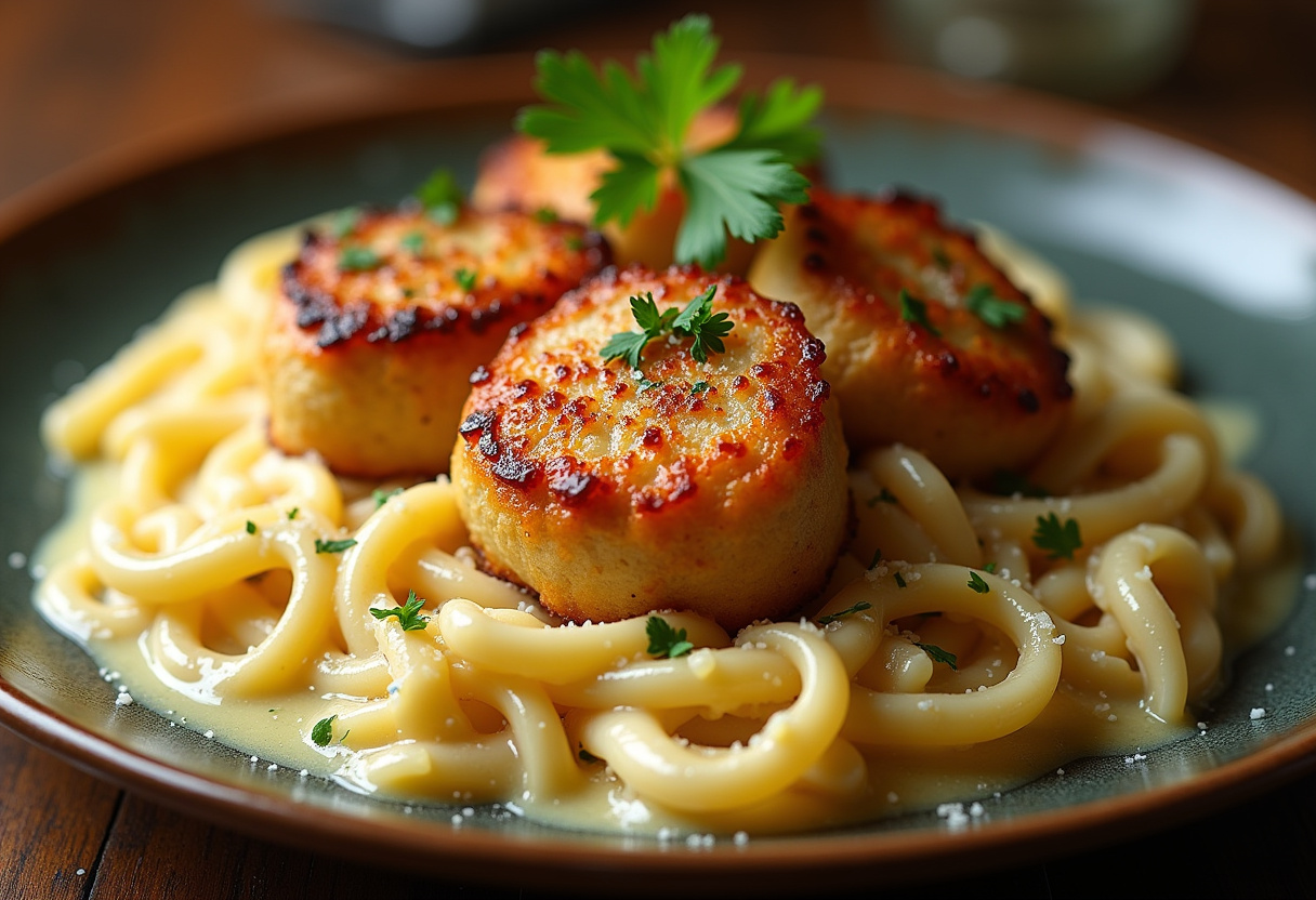 Garlic Butter Chicken Bites With Creamy Parmesan Pasta Recipe