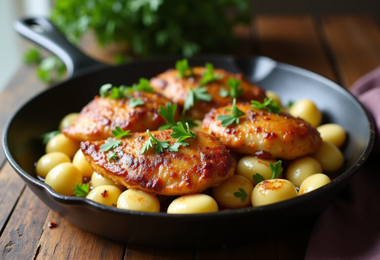 Garlic Chicken Gnocchi Skillet Recipe