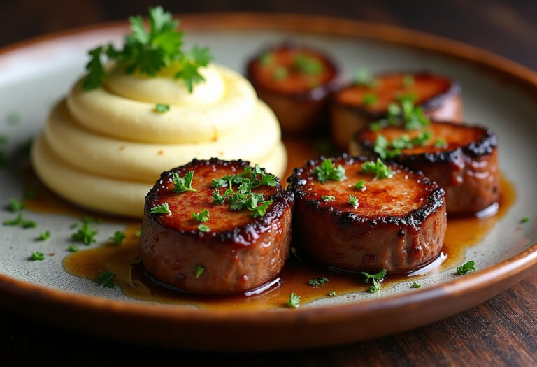 Garlic Parmesan Steak Bites With Mashed Potatoes Recipe