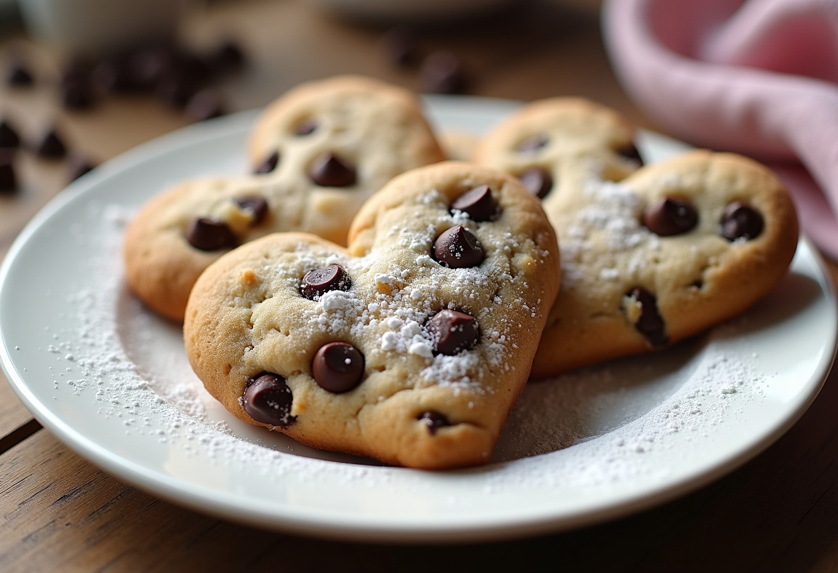 Heart-shaped Chocolate Chip Cookies Recipe