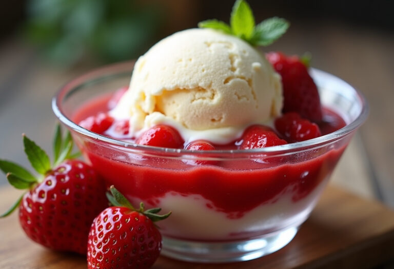 Homemade Strawberry Vanilla Bean Ice Cream Recipe