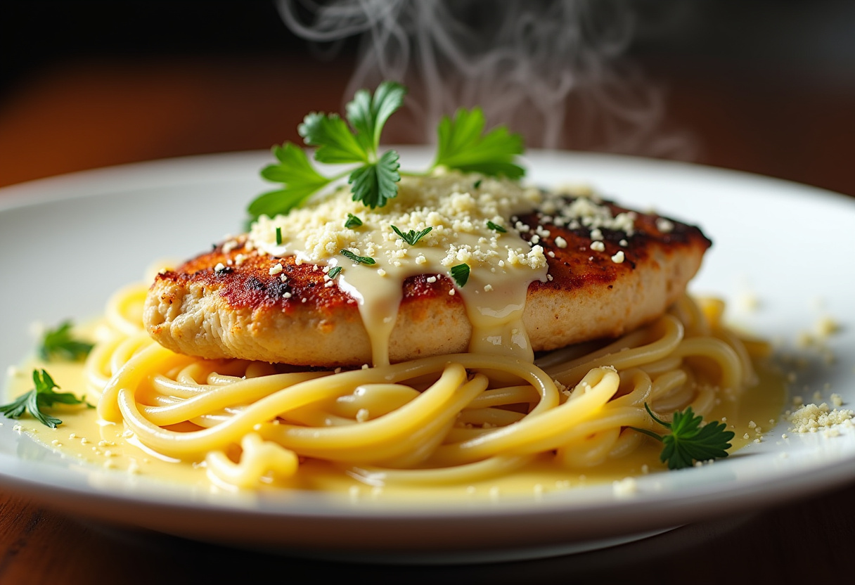 Lemon Garlic Butter Chicken With Parmesan Linguine Recipe