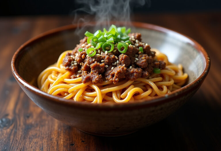 Mongolian Ground Beef Noodles Recipe