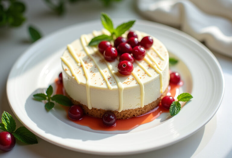 No Bake White Chocolate Cranberry Cheesecake Recipe