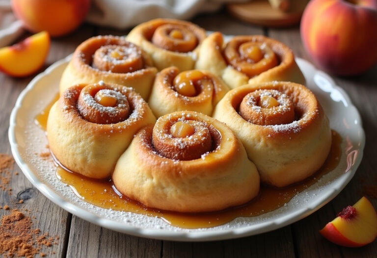 Peach Cobbler Cinnamon Rolls Recipe