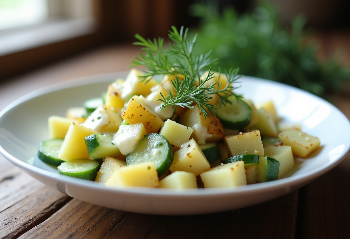 Potato And Cucumber Salad With A Creamy Dill Dressing Recipe