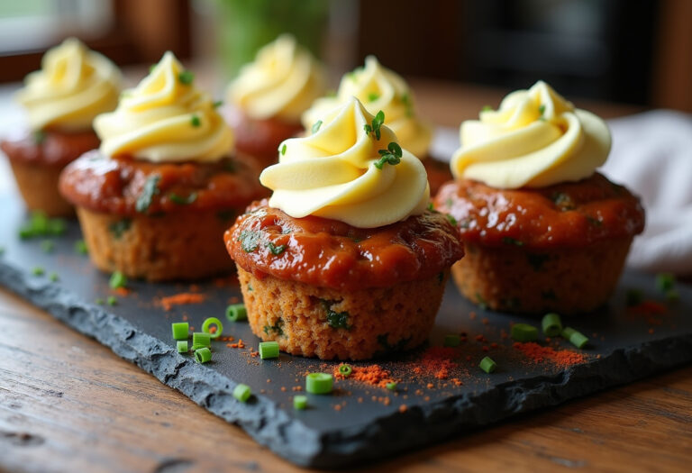 Savory Mini Meatloaf Muffins With Mashed Potato Frosting Recipe