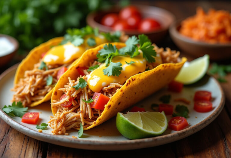 Slow Cooker Queso Chicken Tacos Recipe
