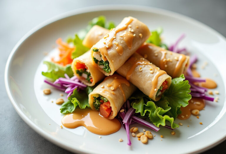 Spring Roll Salad with Peanut Sauce