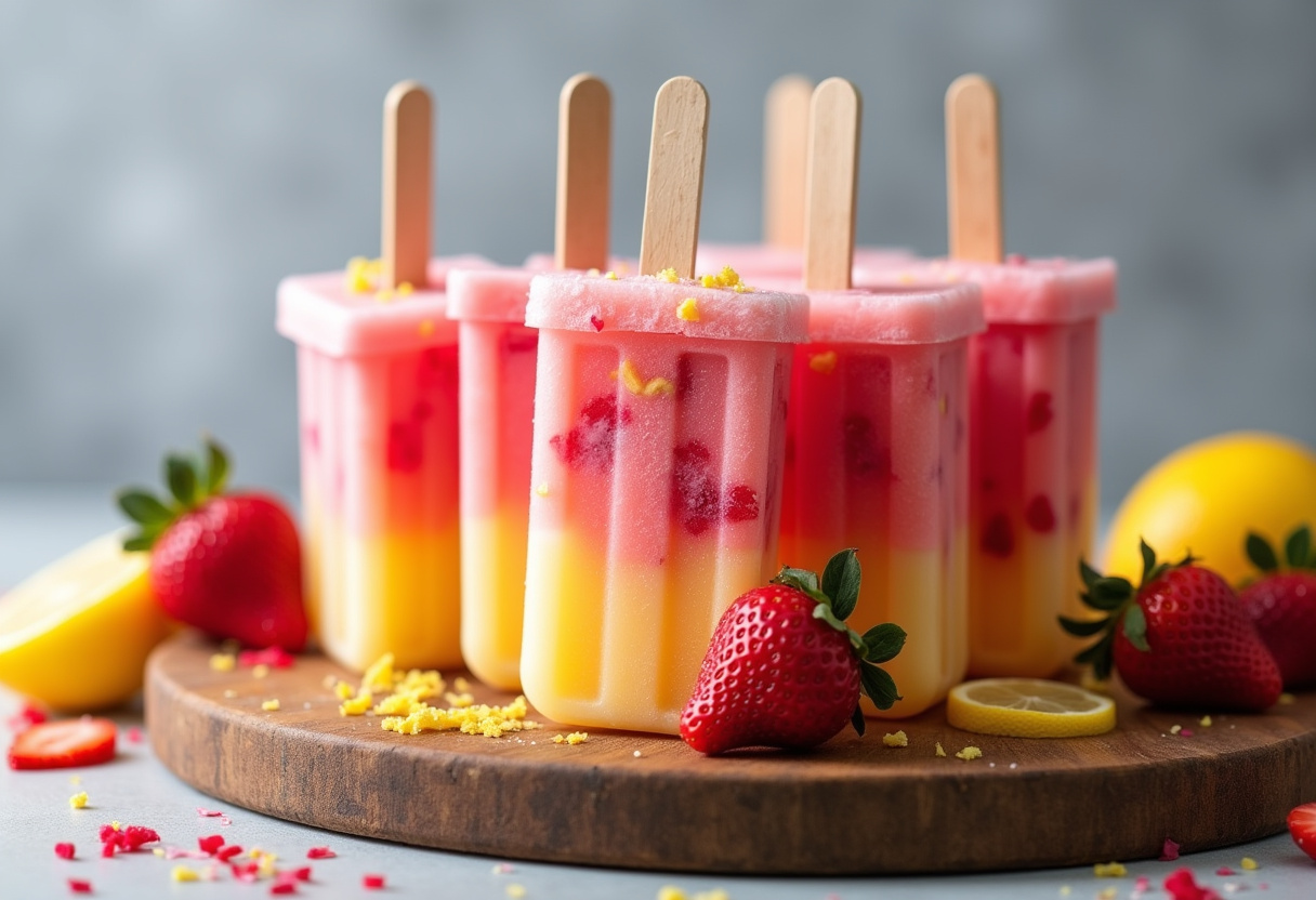 Strawberry Lemonade Popsicles Recipe