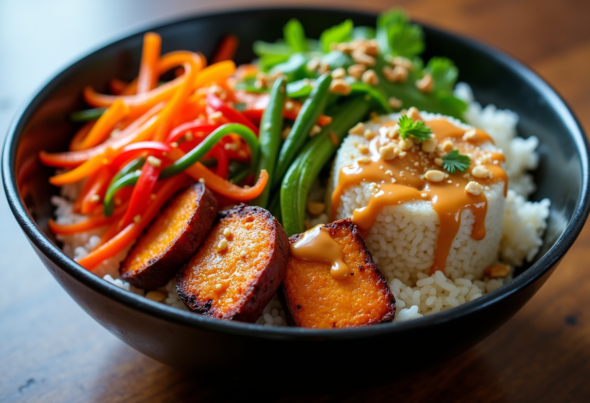 Thai Peanut Sweet Potato Buddha Bowl Recipe