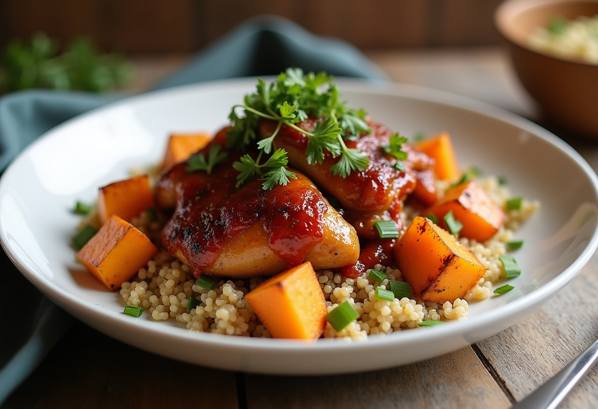 Bbq Chicken & Roasted Sweet Potato Bowls Recipe