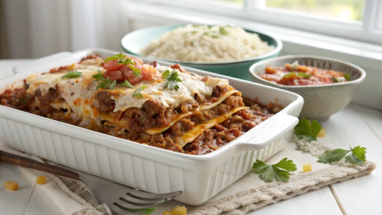 Beef Enchilada Casserole With Rice Recipe
