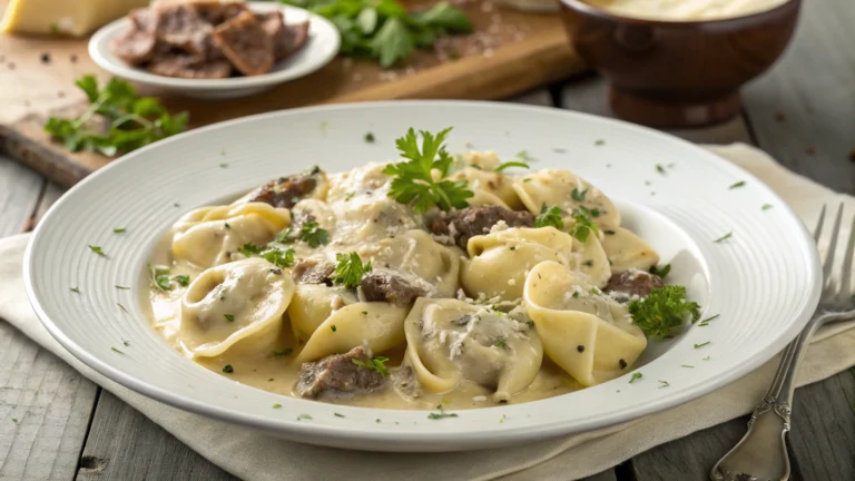 Cheesesteak Tortellini In Creamy Provolone Sauce Recipe