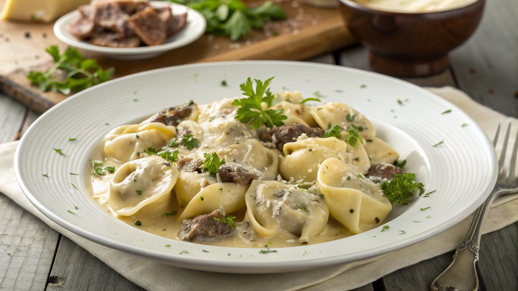 Cheesesteak Tortellini In Creamy Provolone Sauce Recipe