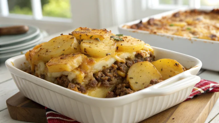 Cheesy Hamburger Potato Casserole Recipe