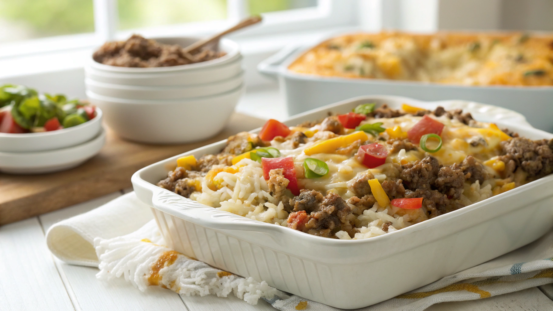 Cheesy Hamburger Rice Casserole Recipe