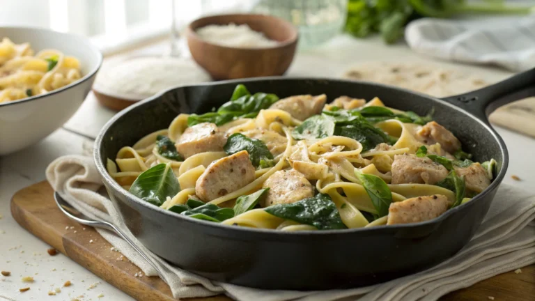 Chicken And Spinach Skillet Pasta Recipe