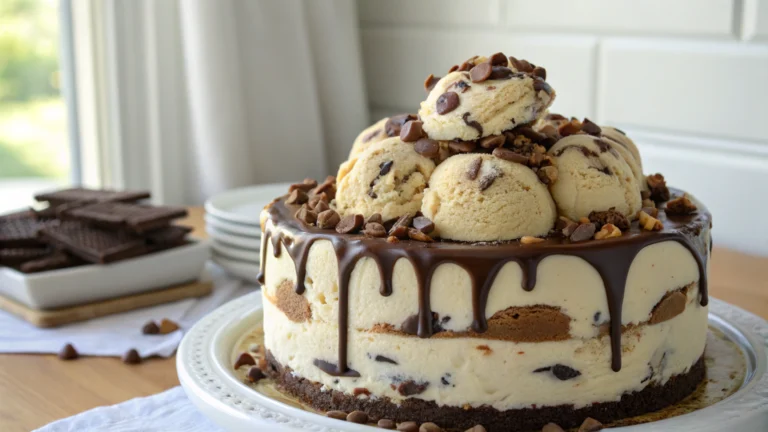 Chocolate Chip Cookie Dough Ice Cream Cake Recipe