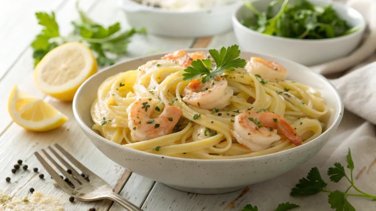 Creamy Lemon Garlic Shrimp Pasta Recipe