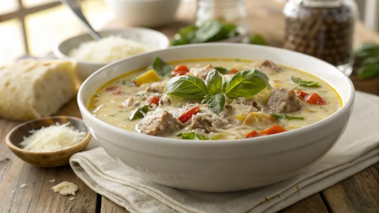 Creamy Parmesan Italian Sausage Soup Recipe