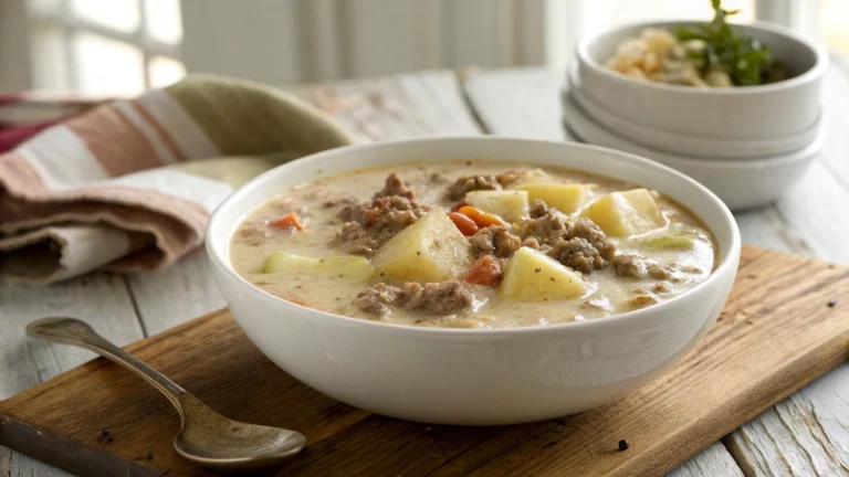 Creamy Potato and Hamburger Soup Recipe