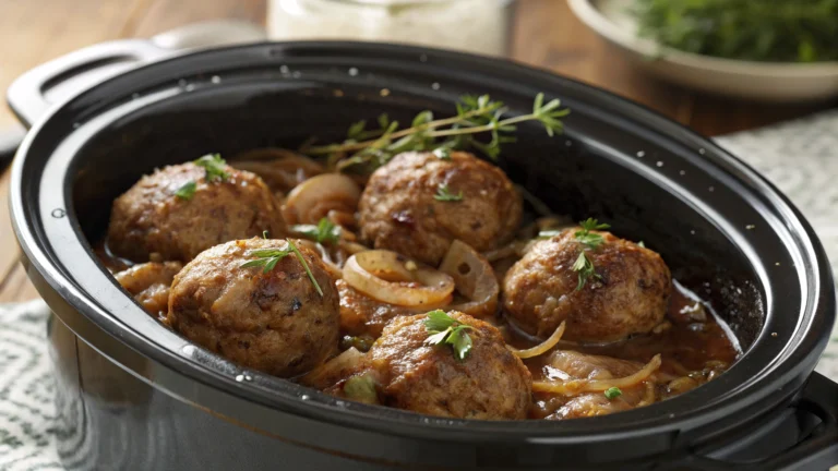 Crockpot French Onion Meatballs Recipe